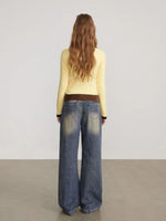 Layered Faux Two-Piece Knit Sweater