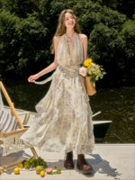 Floral Halter Maxi Dress