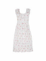 Floral Lace Puff-Sleeve Dress