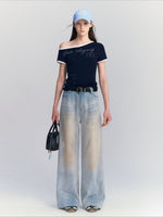 Shimmer Wide Leg Jeans