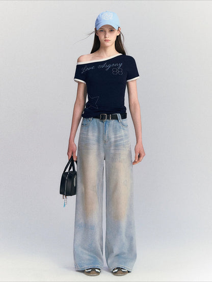 Shimmer Wide Leg Jeans