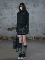 Washed Military Ribbed Crop Jacket