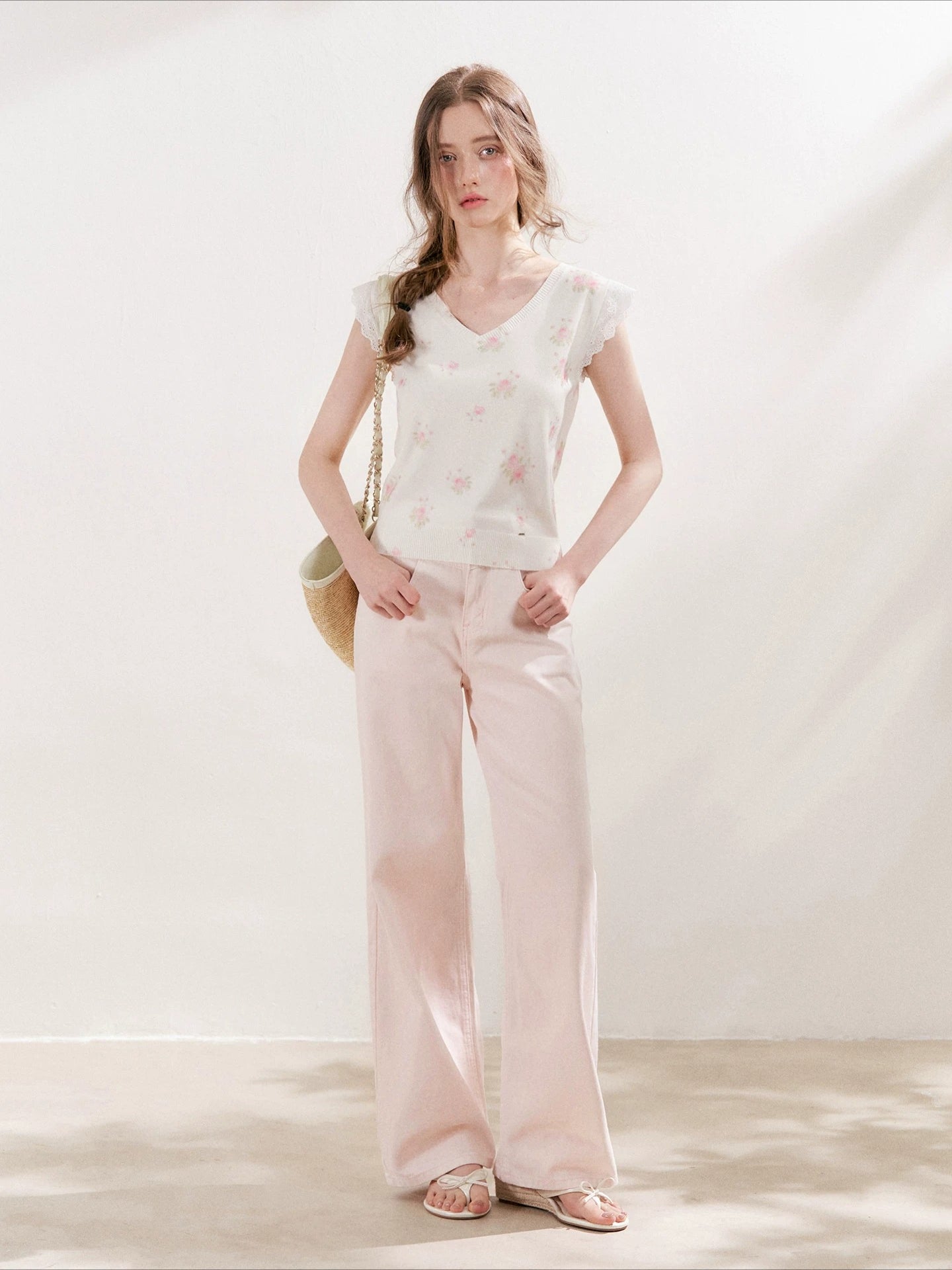 Rose Lace Knit T-shirt