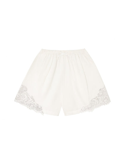 Lace Trim Cotton Shorts