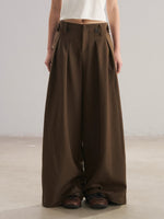 Pleated Wide-Leg Trousers