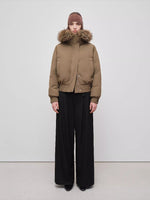 Beige & Brown Faux Fur Down Parka
