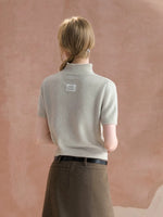 Cable Lace Collar Knit Tee