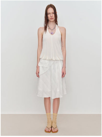 U-Shaped Bud Halter Tank Top
