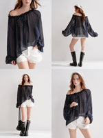 Polka Dot Bardot Blouse