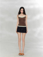 Contrast Lace Strap Tank