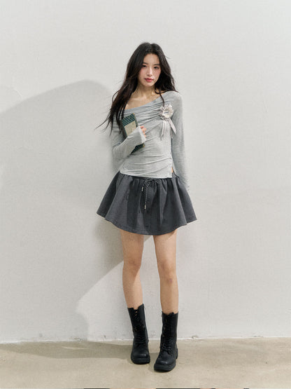 Romantic College Two-piece Mini Skirt