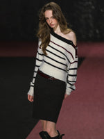 Slanted Stripe Knit Top