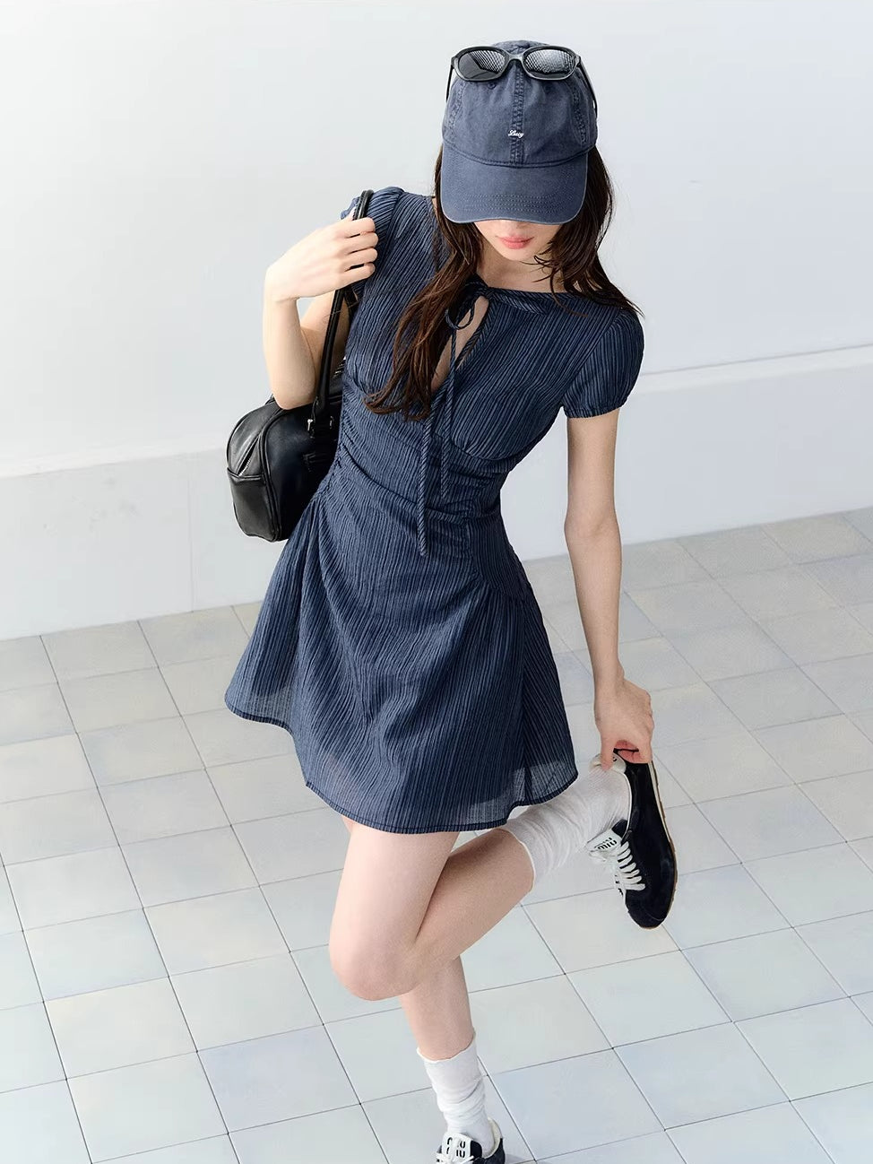 Embroidered Bow Dress