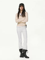 Contrast Layered V-Neck Wool Sweater