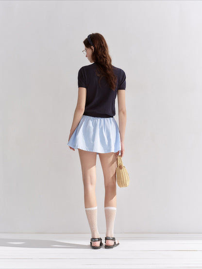 Ruffle Drawstring Mini Skirt