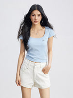 U-Neck Slim Basic Tee