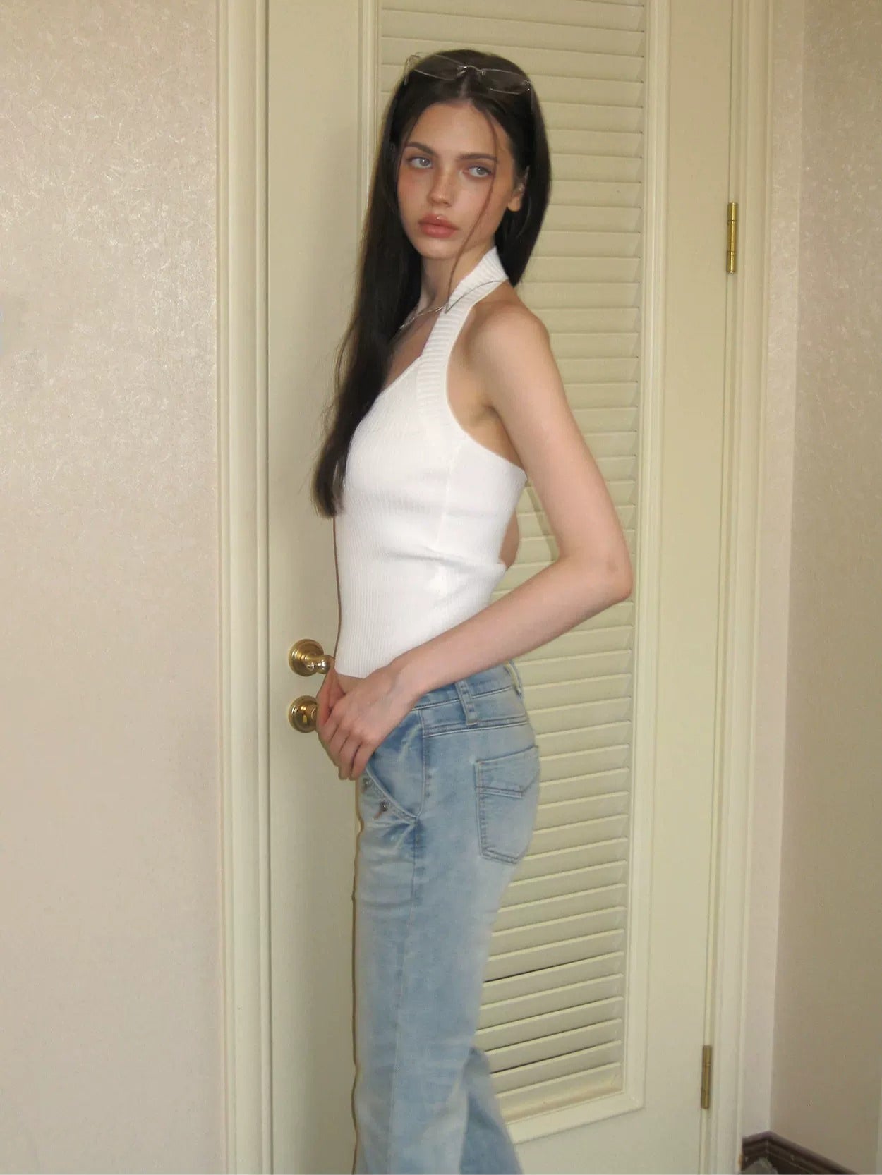 Ribbed Halter Cami Top