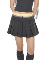Plaid Pleated A-Line Skirt
