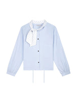 Polka Tie Drawstring Shirt
