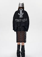 Convertible Denim Jacket with Puff Sleeves