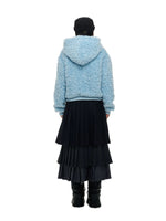 Faux Wool Hooded Short Coat