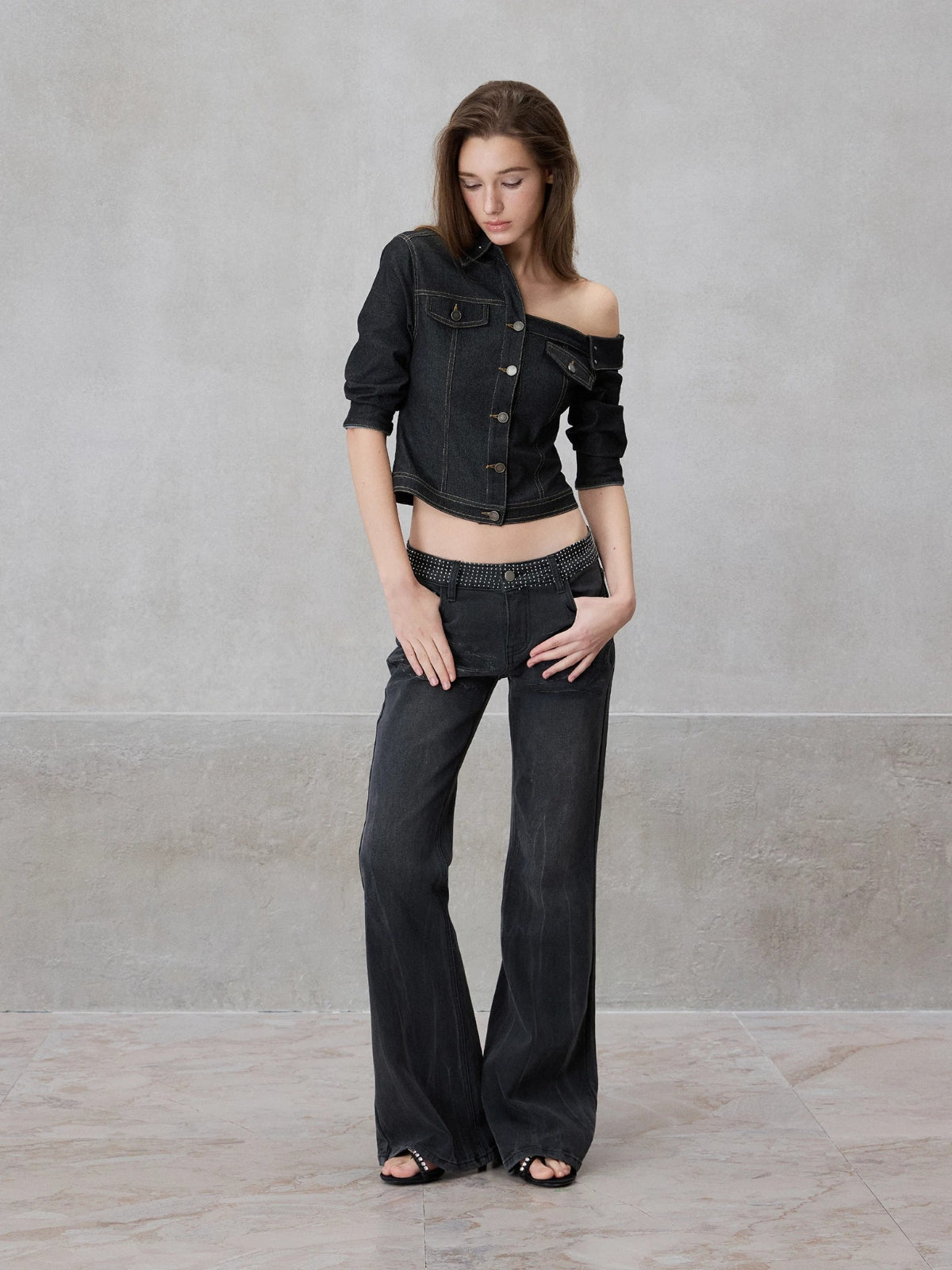 Asymmetrical Denim Shirt