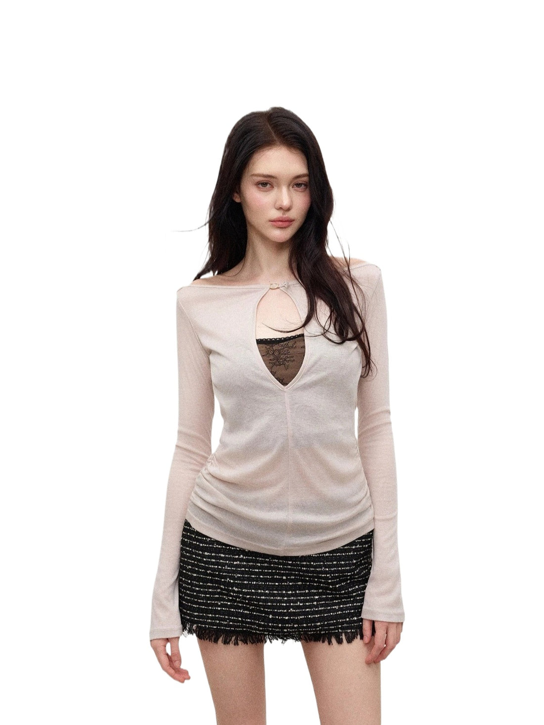 Lace Layered Long Sleeve Top