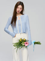 Shell Trim Knit Cardigan Set