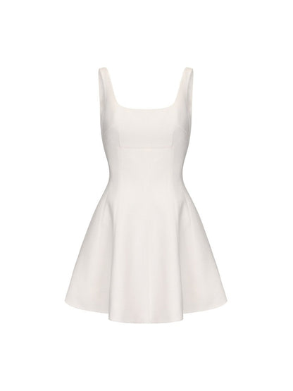White Strap A-Line Mini Dress