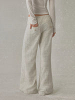 Plaid Drape Straight Pants