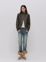 Vintage Fur Collar PU Jacket