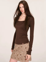 Fox Fur Trim Layered Halter Knit Top
