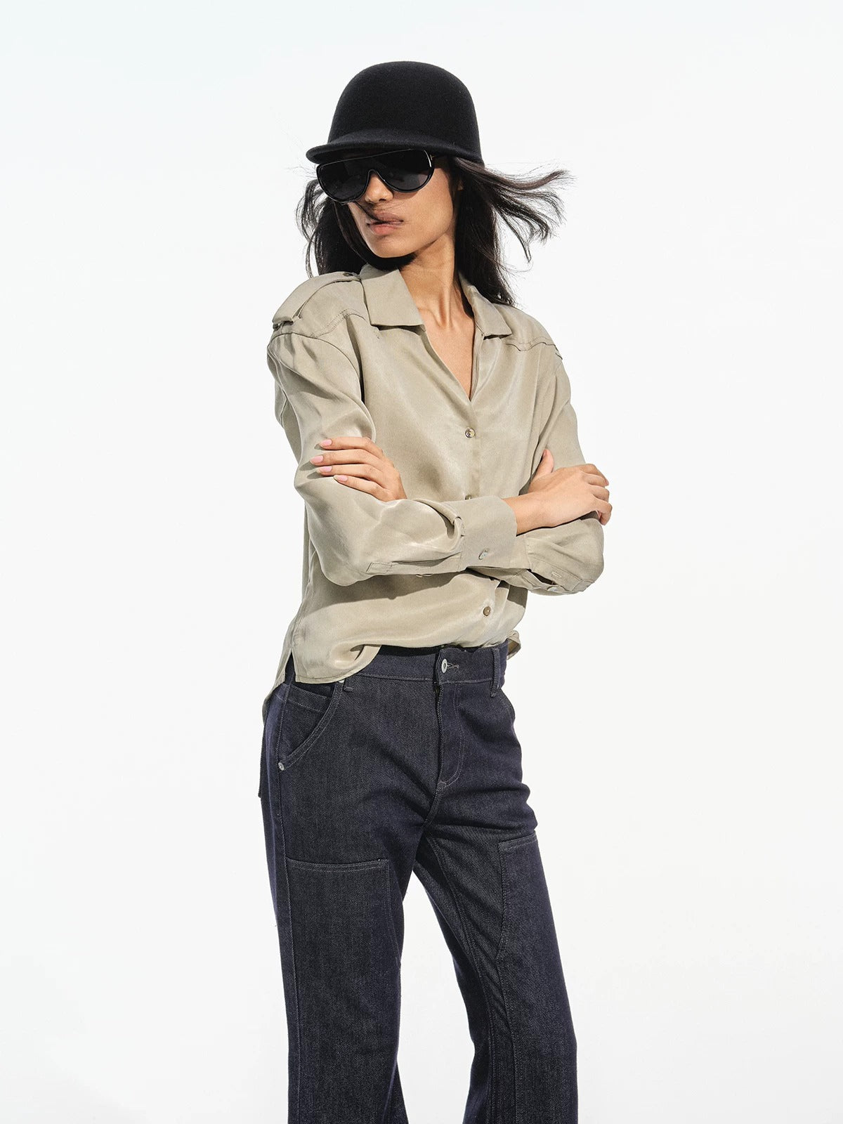 Sandwashed Lapel Shirt