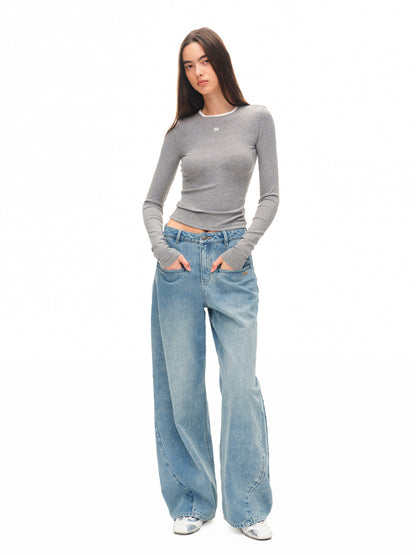 Modern Contrast-trim Regular-shoulder T-shirt