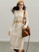 Beige Knitted Lightweight Cardigan