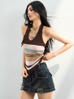 Stripe Halter Knit Top