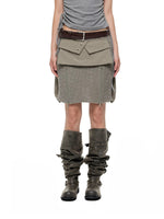 Textured Knit Linen Midi Skirt