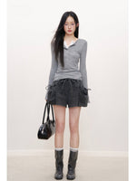 Lace Trim Layered Knit Top