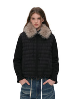 Quilted Down Knit Patchwork Jacket