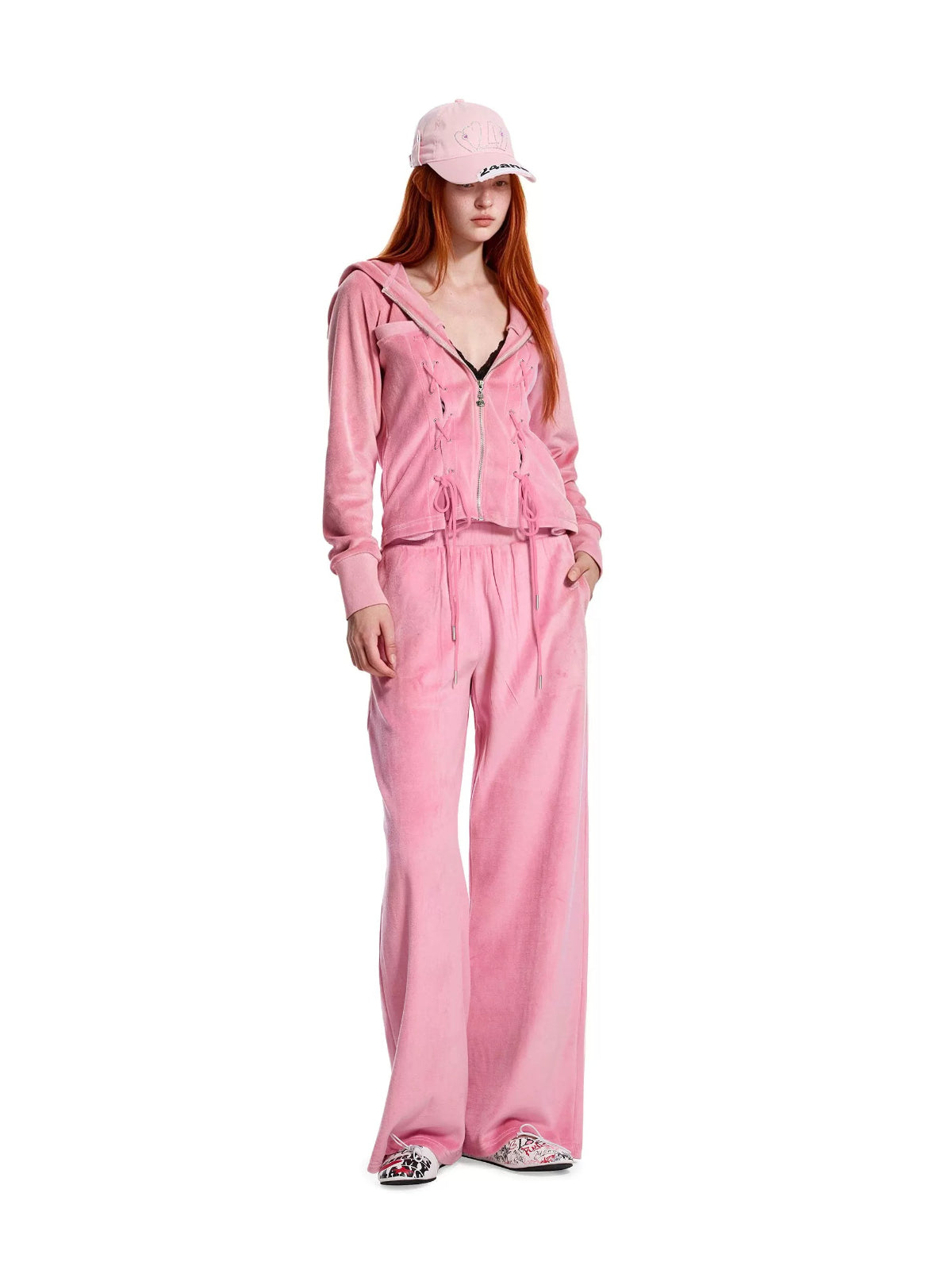 Adjustable Strap Hoodie Pants Set