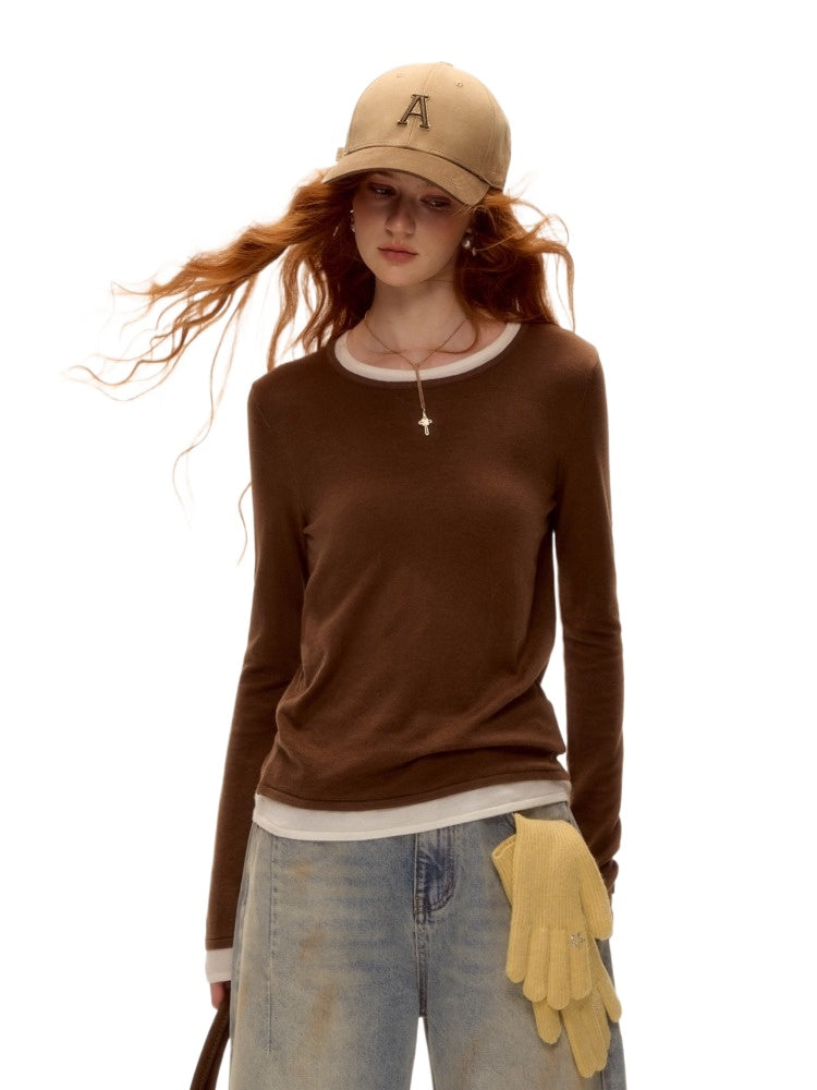 Layered Crewneck Sweater