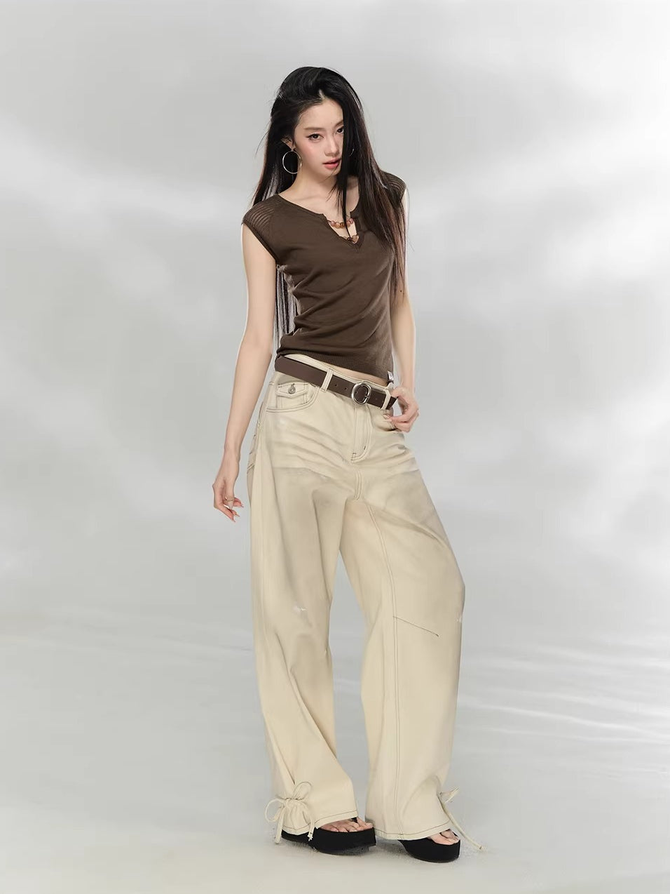 Matte Wide Leather Belt