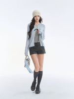 French Bow Trim Knit Cardigan