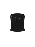 Star Beaded Ruffled Acetate Bustier