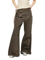 Star Rivet Pleated Flare Pants