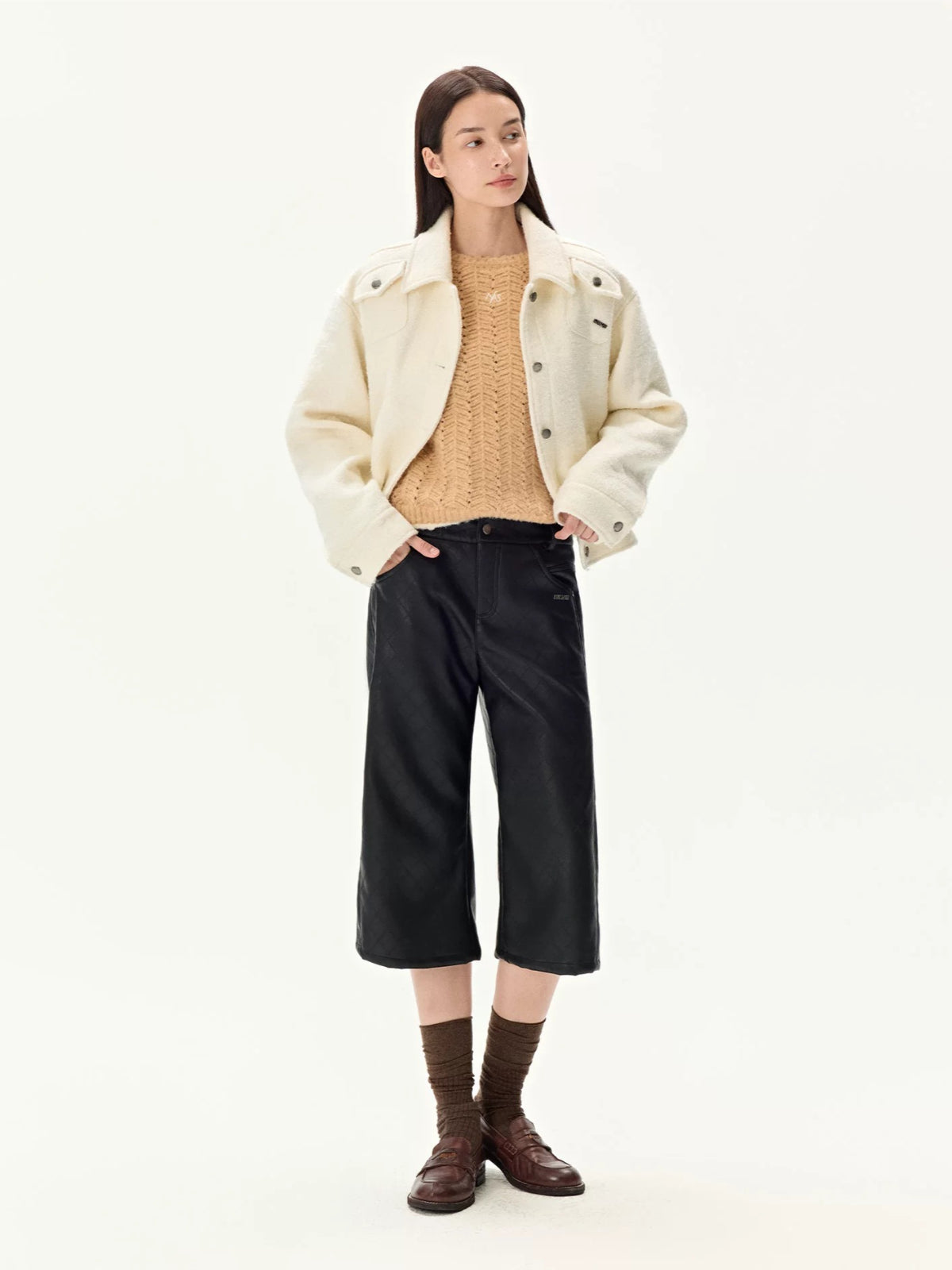 Barn Wool Loop Tweed Short Jacket
