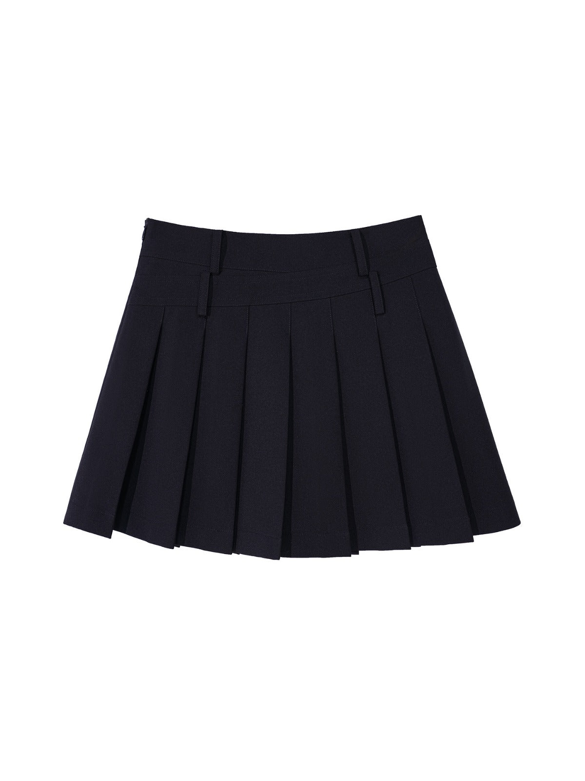 Asymmetric Waist Pleated A-Line Skirt