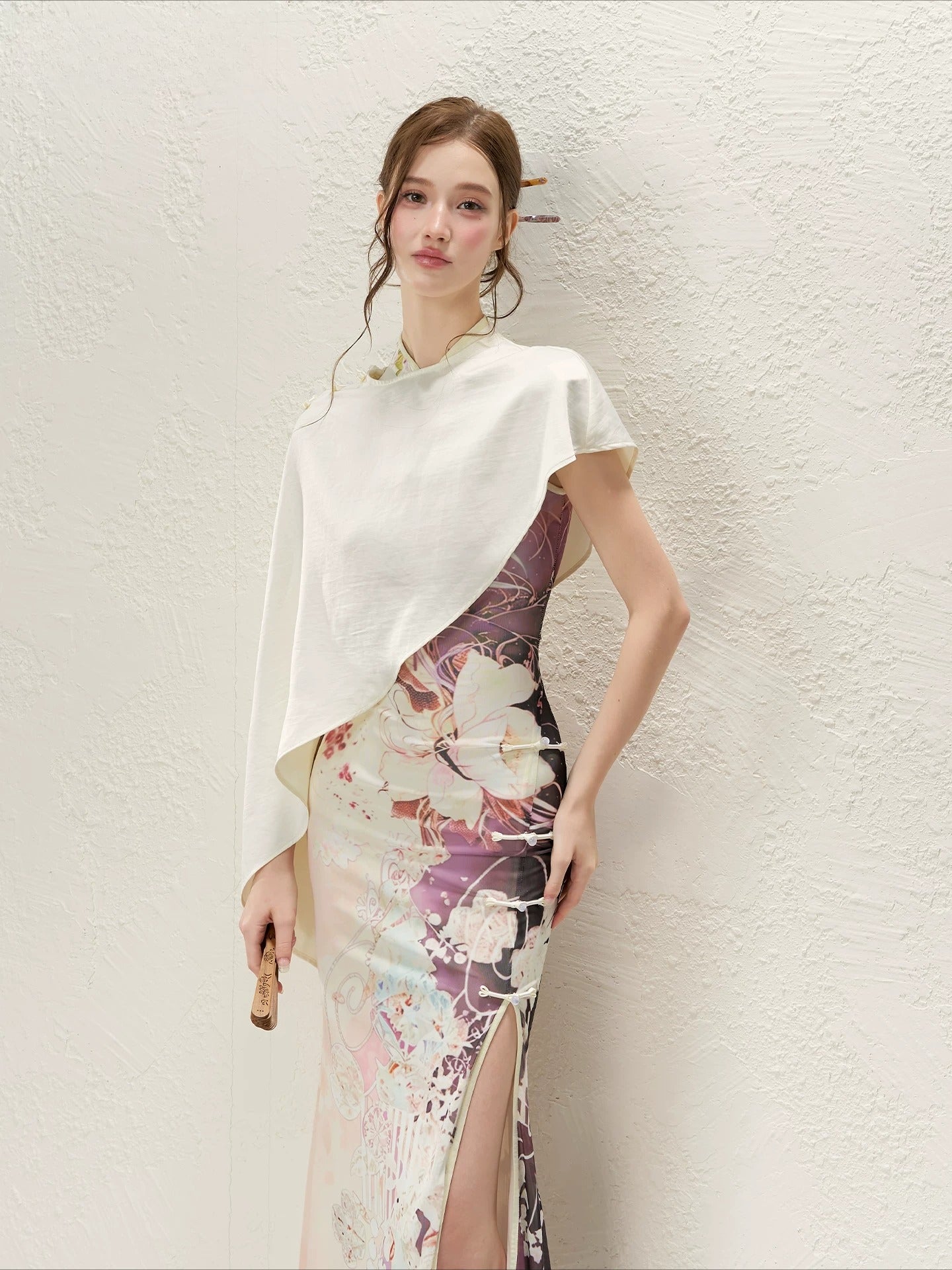 Ink Blossom Qipao Set