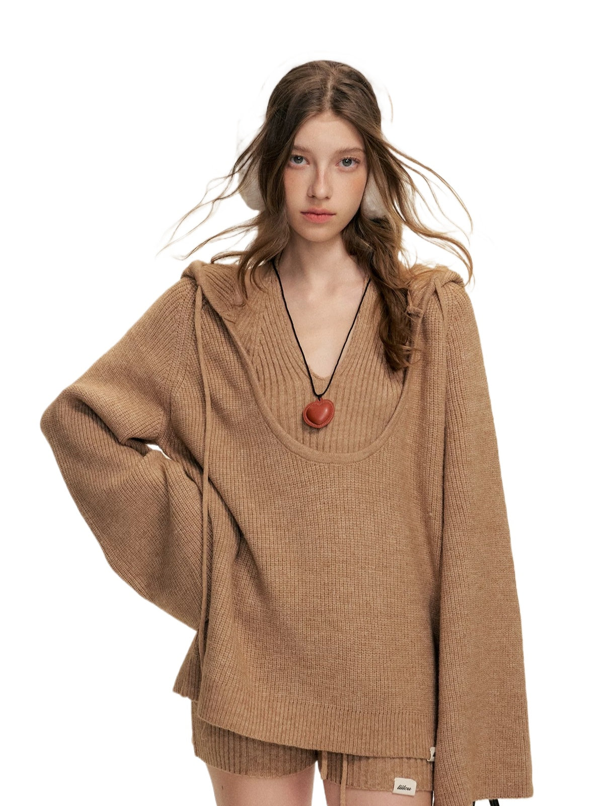 Halter Hooded &amp; Three Piece Knit Set