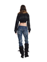 Patchwork Ring Trim Knit Jacket